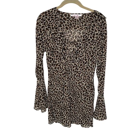 Victoria's Secret Animal Print Sheer Nightgown/Bathing Suit Cover up size small - Picture 1 of 6